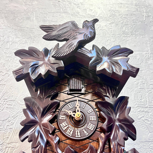 Original German Cuckoo Clock 8 day Movement Cuckoo bird & Maple leaf