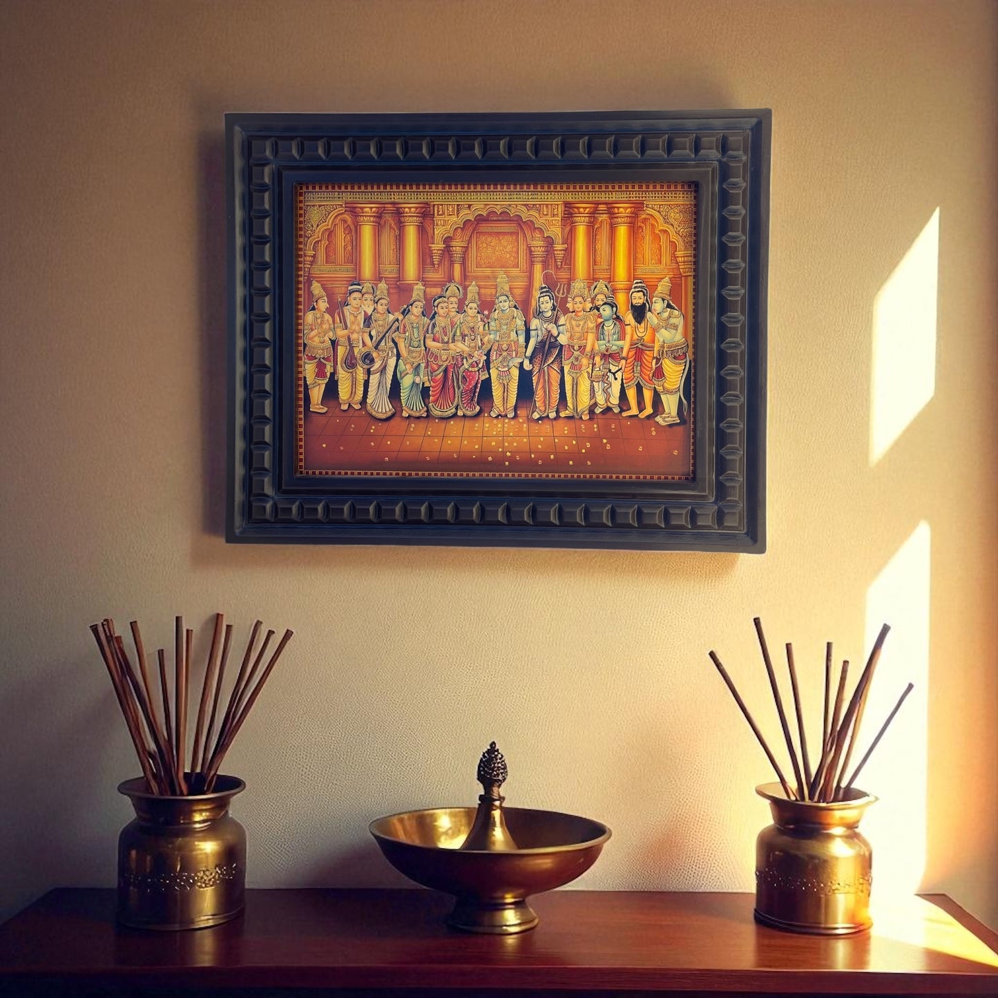 Srinivasa Kalyanam 2 Gold foiled artwork in wooden frame