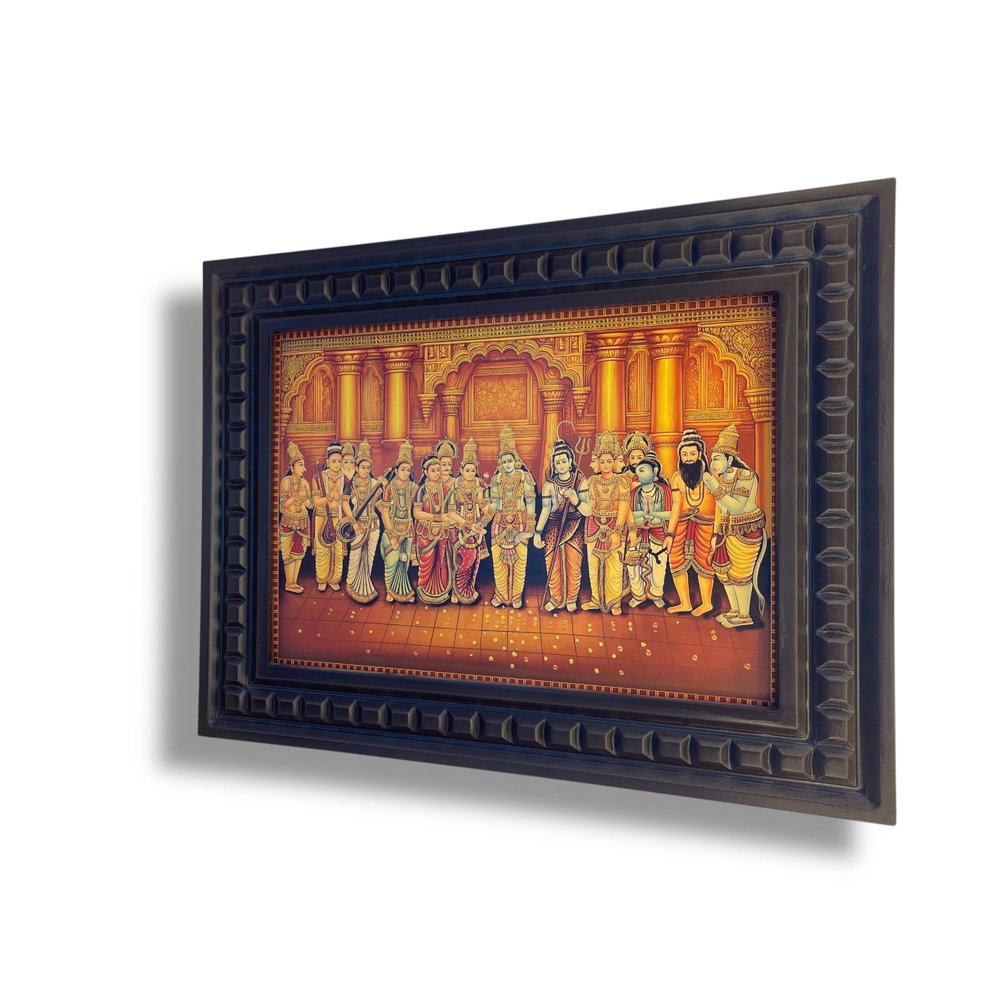Srinivasa Kalyanam 2 Gold foiled artwork in wooden frame