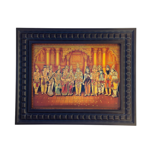 Srinivasa Kalyanam 2 Gold foiled artwork in wooden frame