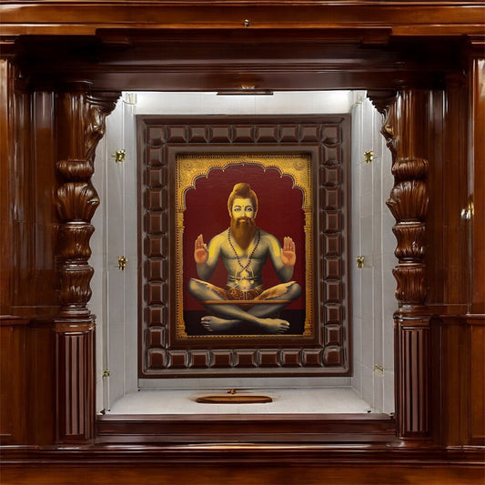 Shri Potuluri Veera Brahmendra Swamy Gold Leaf Art in Wooden Frame