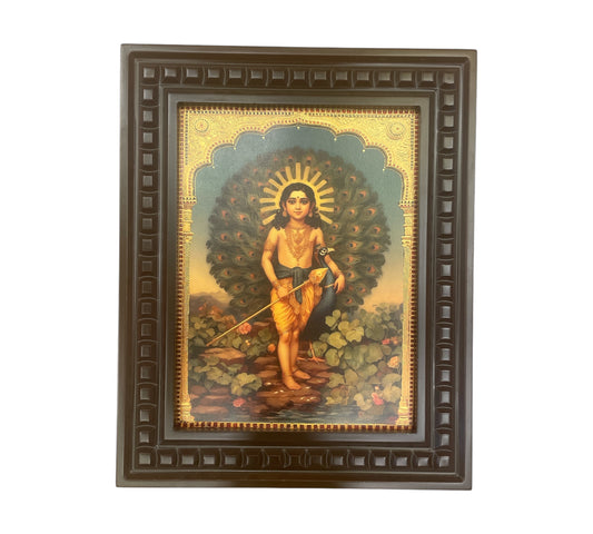 Kumaravel Karthikya-2 Gold Leafed Art with Wooden Frame