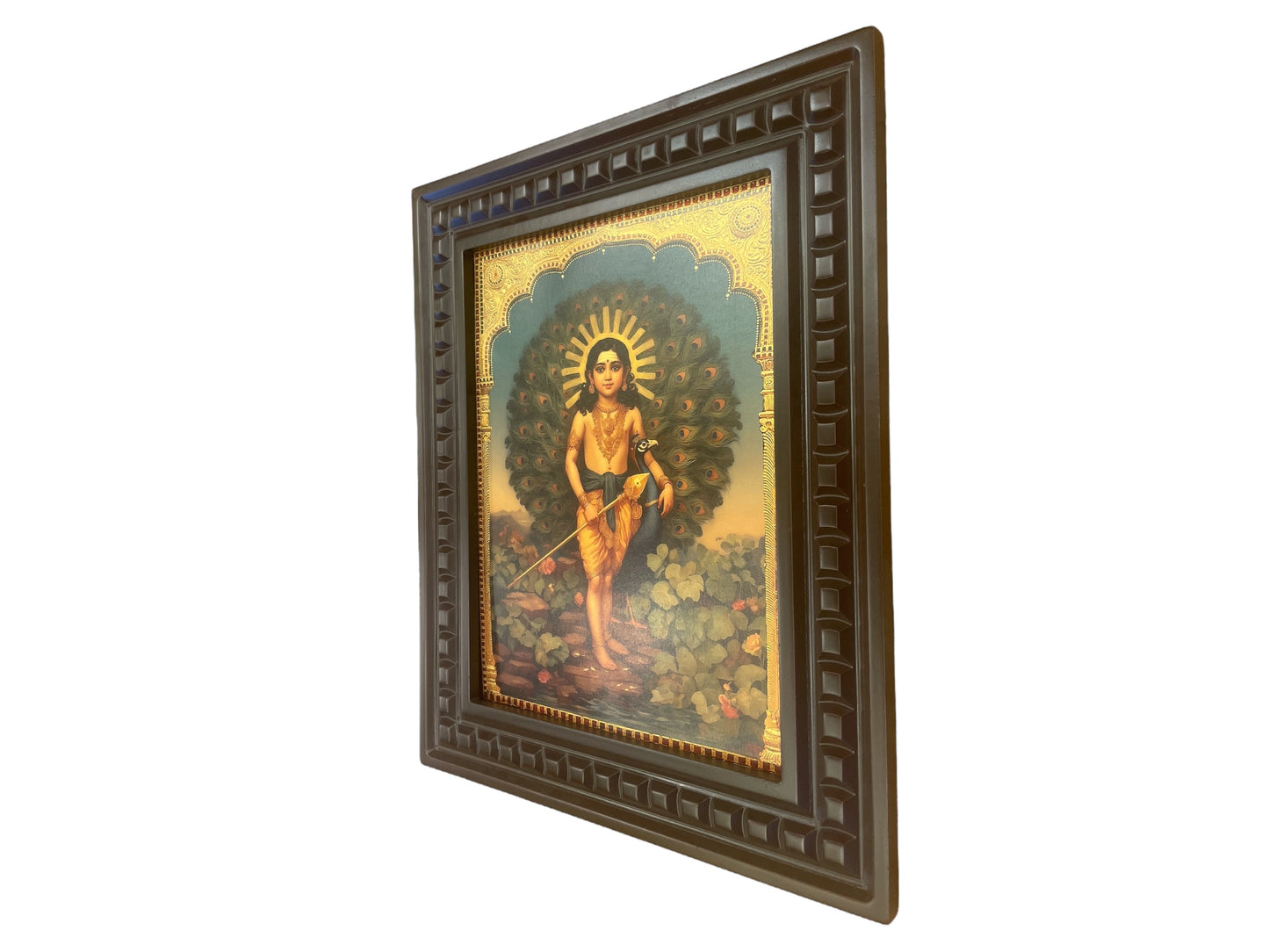 Kumaravel Karthikya-2 Gold Leafed Art with Wooden Frame