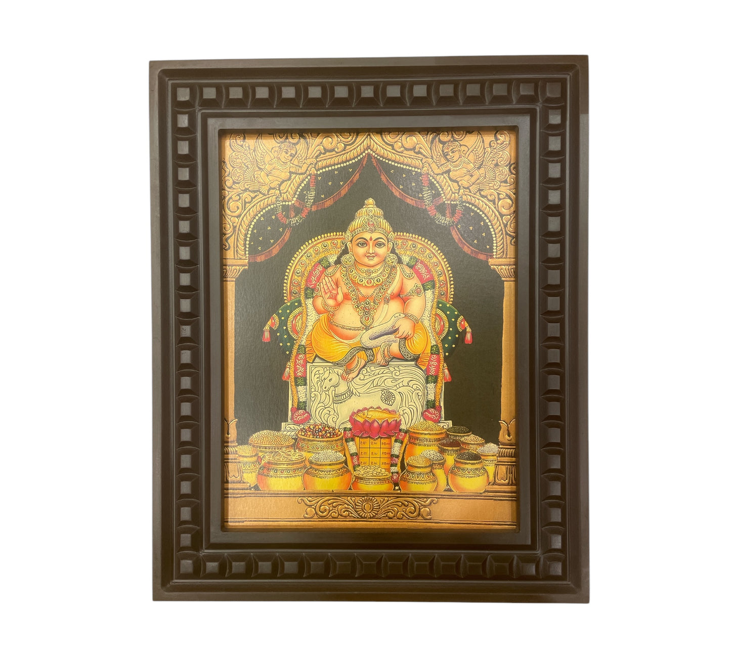 Kubera-2 Gold Leafed Art With Wooden Frame