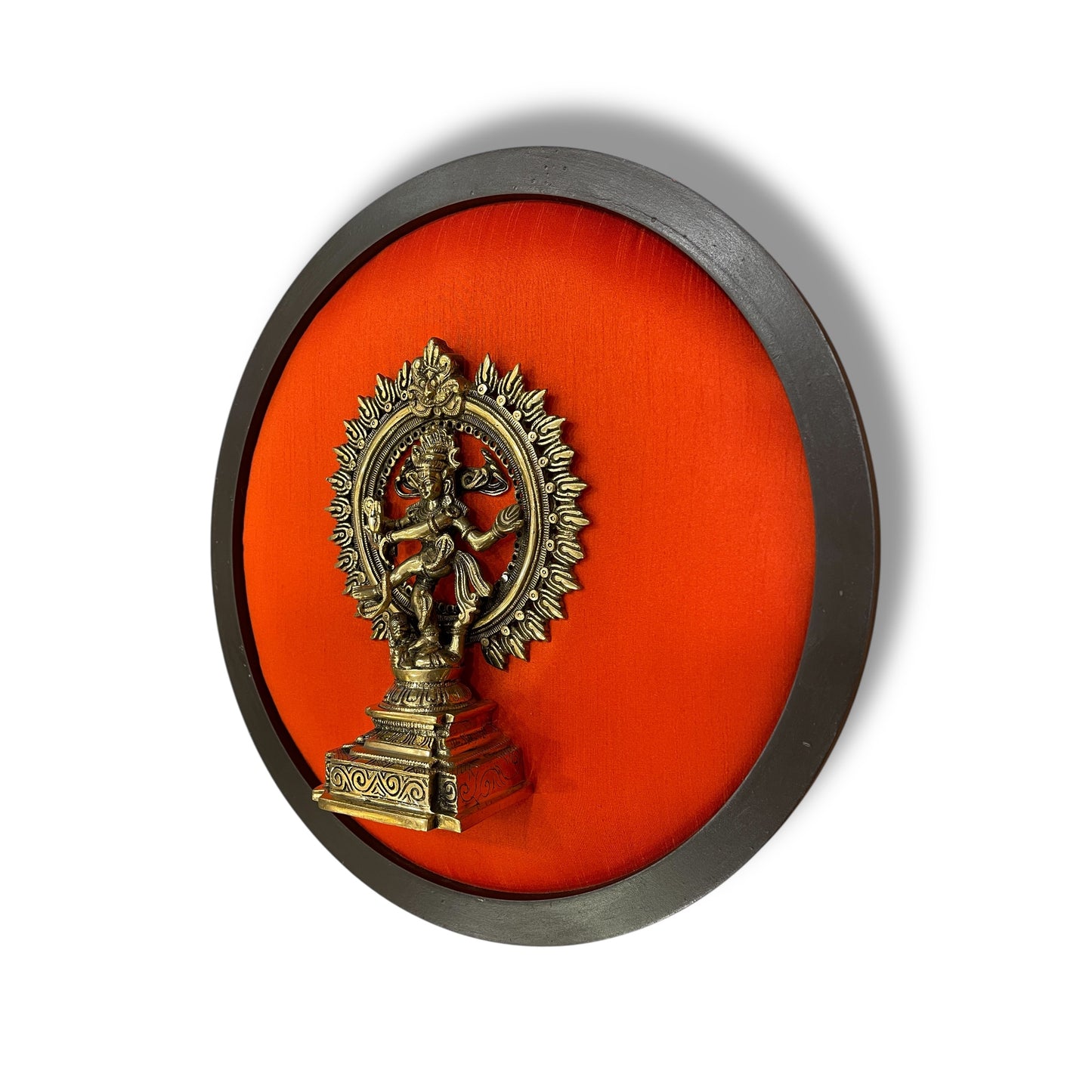Brass Nataraj in Wooden Frame – Elegant Wall Art for Home & Office Décor