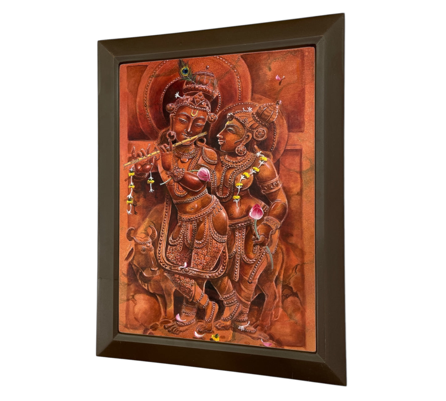 Radha krishna Stone Effect Canvas