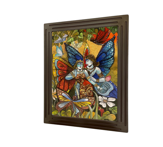 Radha Krishna in butterfly form canvas