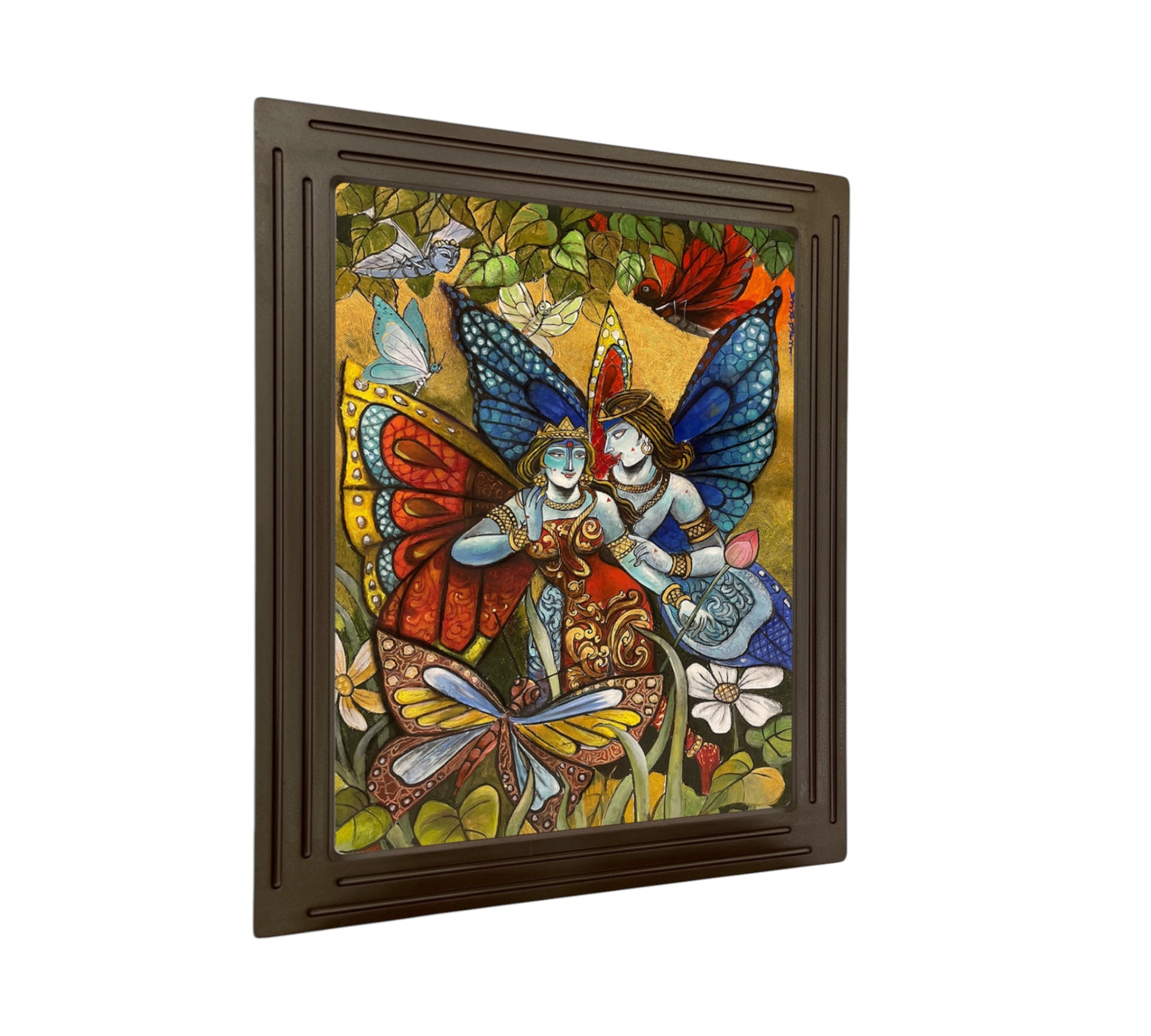 Radha Krishna in butterfly form canvas