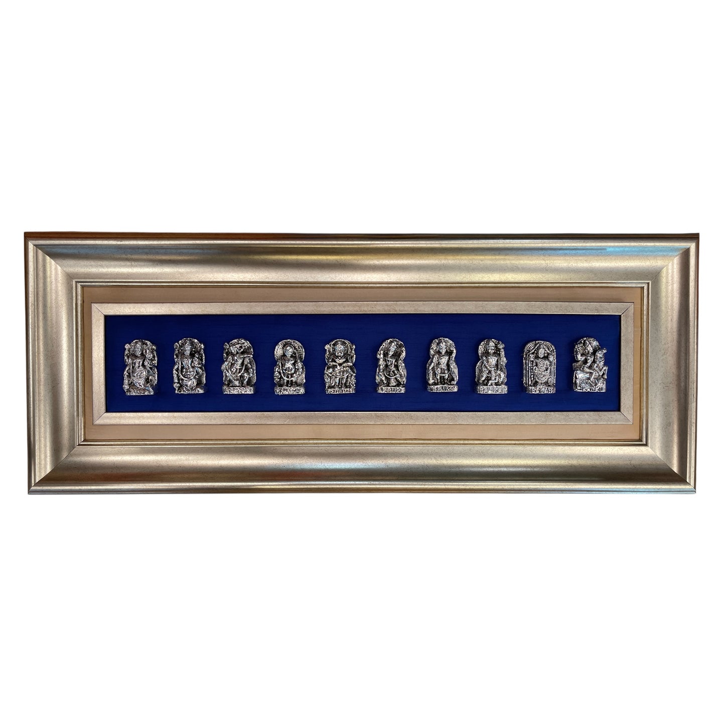 Dashavatara in Sterling Silver with Royal Blue Silk Backdrop
