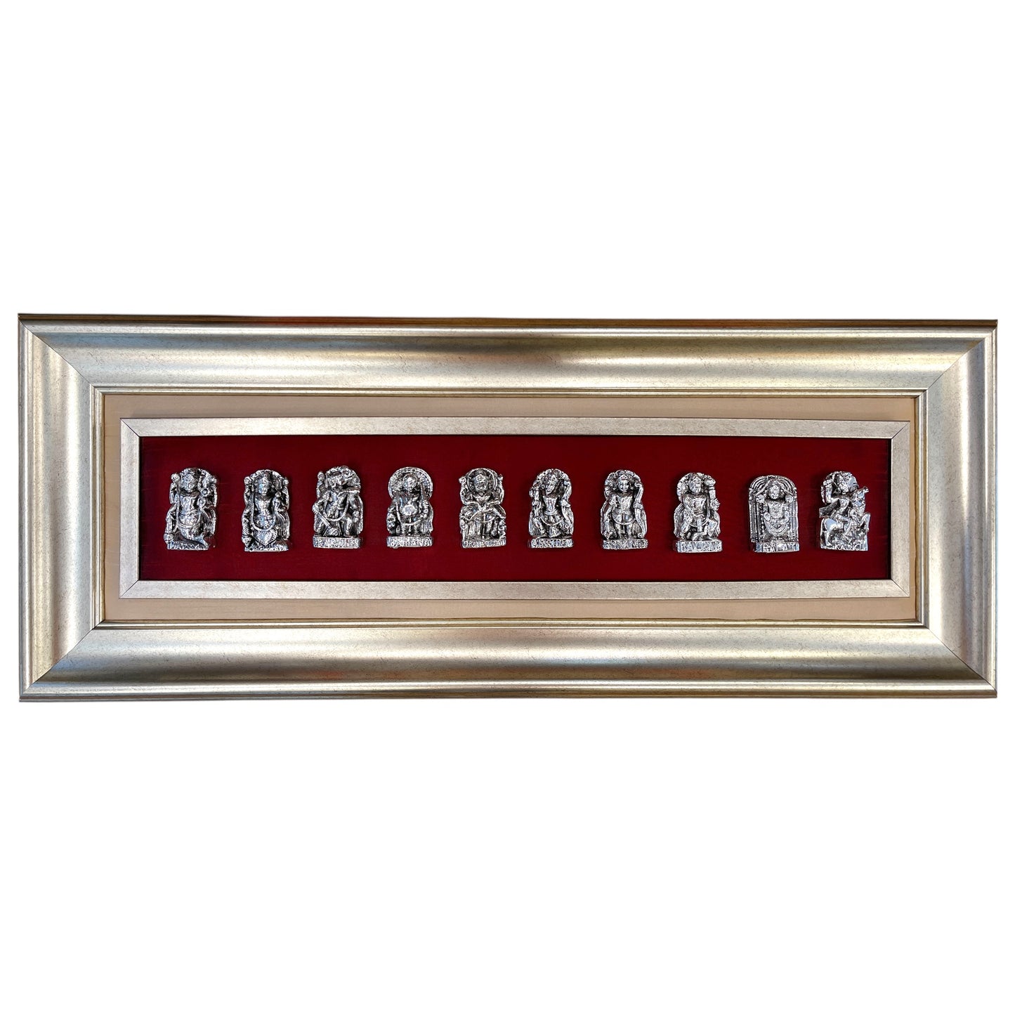Dashavatara in Sterling Silver with Royal Blue Silk Backdrop