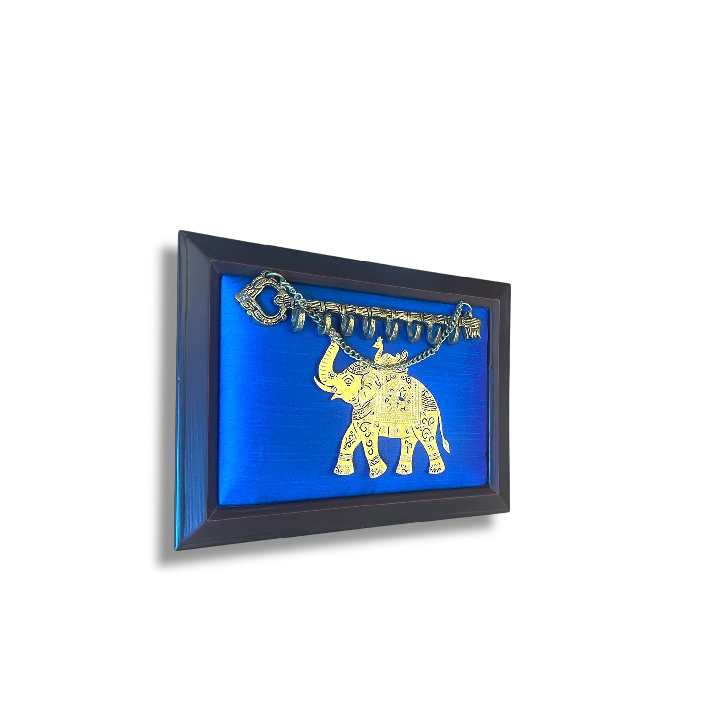 Brass Key Hanger with Titanium Elephant – Stylish Wall-Mounted Organizer for Home Decor