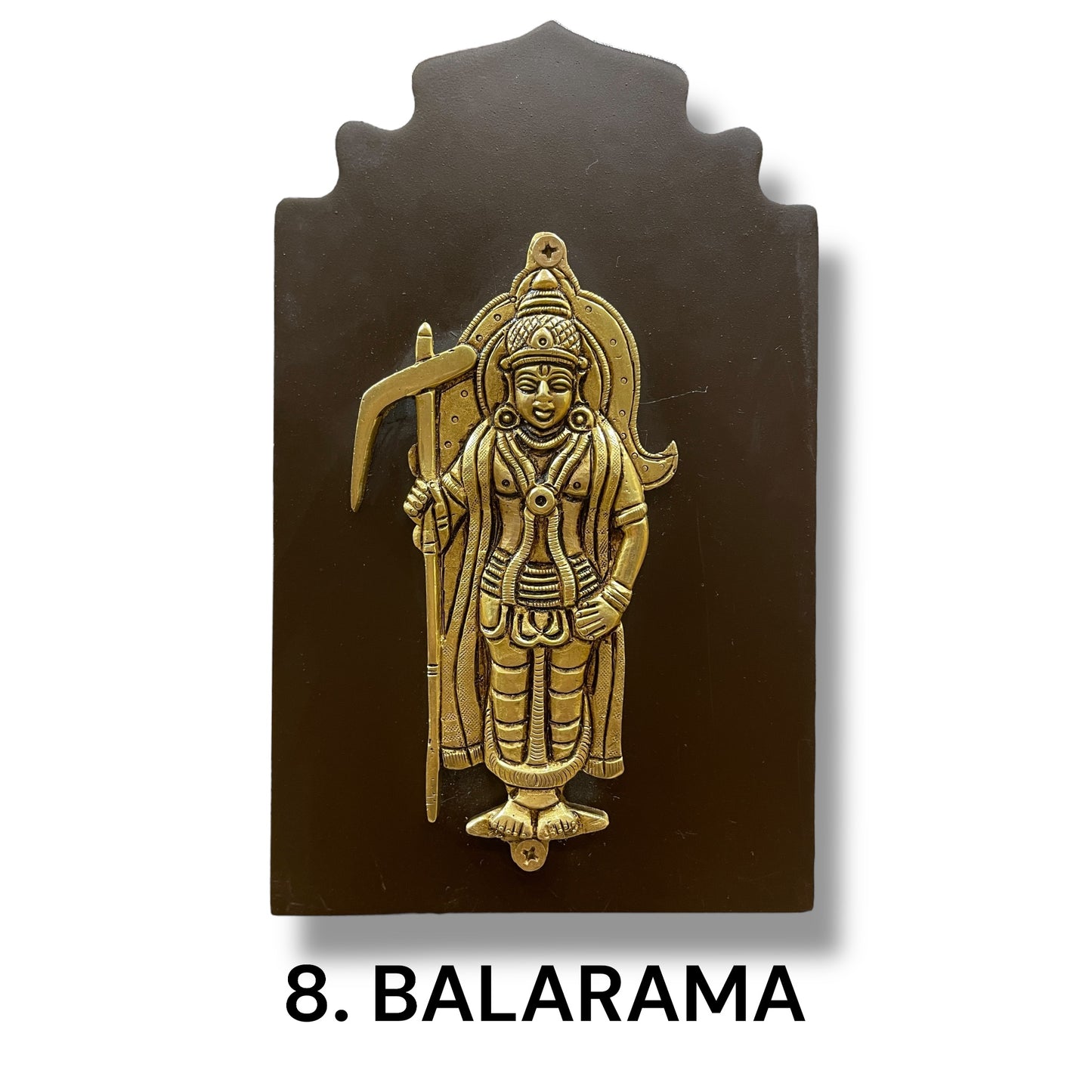 Brass Dashavatara Wall Panel – Ten Incarnations of Lord Vishnu