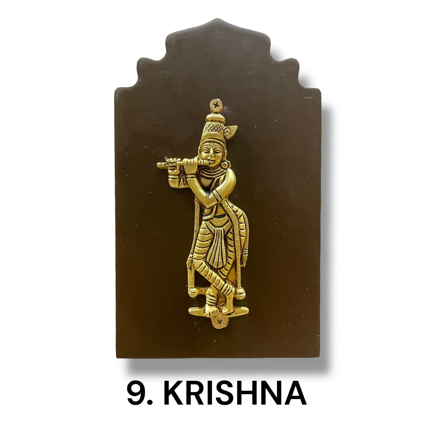 Brass Dashavatara Wall Panel – Ten Incarnations of Lord Vishnu