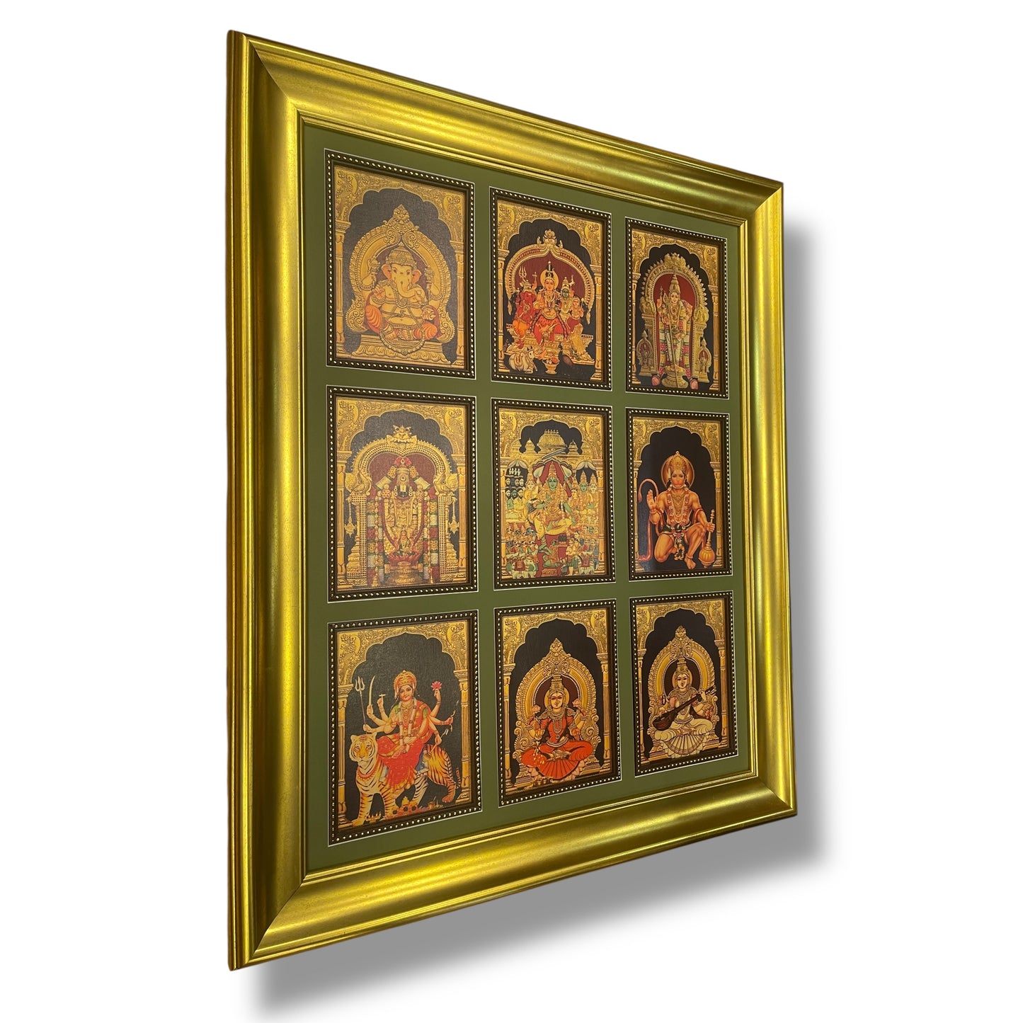 “9 Gods in One Frame – 9 Divine Deities in One Sacred Artwork”