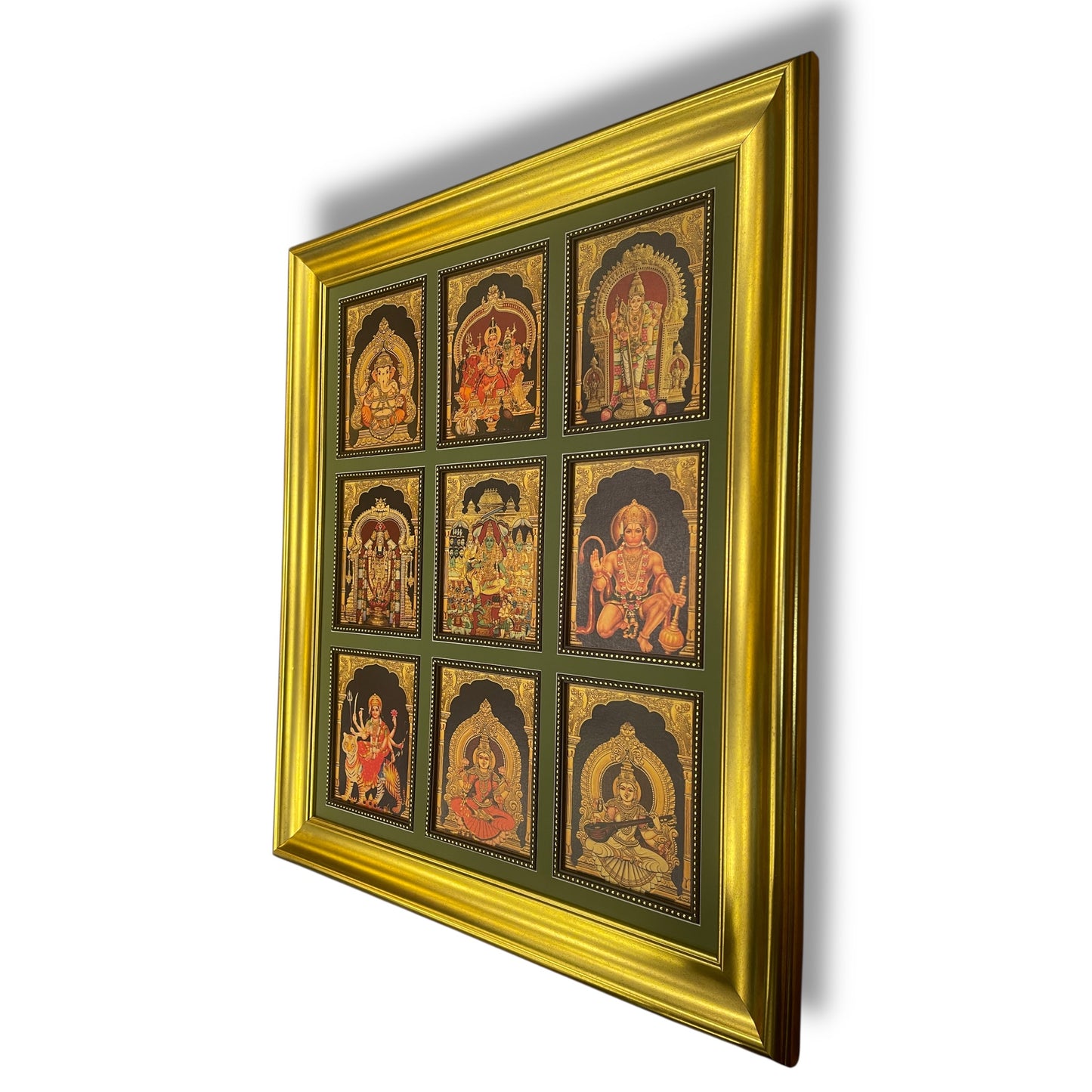 “9 Gods in One Frame – 9 Divine Deities in One Sacred Artwork”