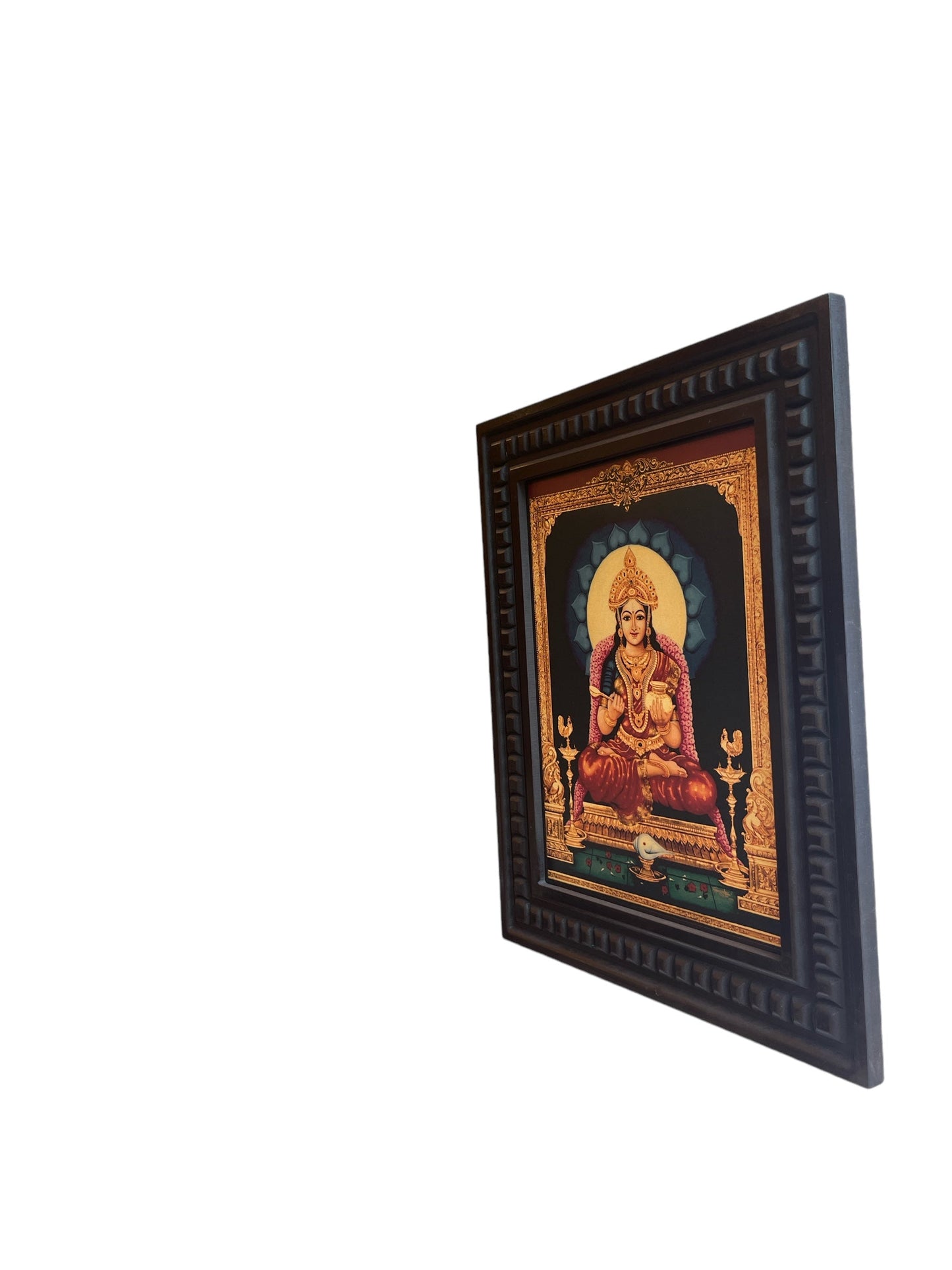 Gold Leafed Art Annapurna With Wooden Frame