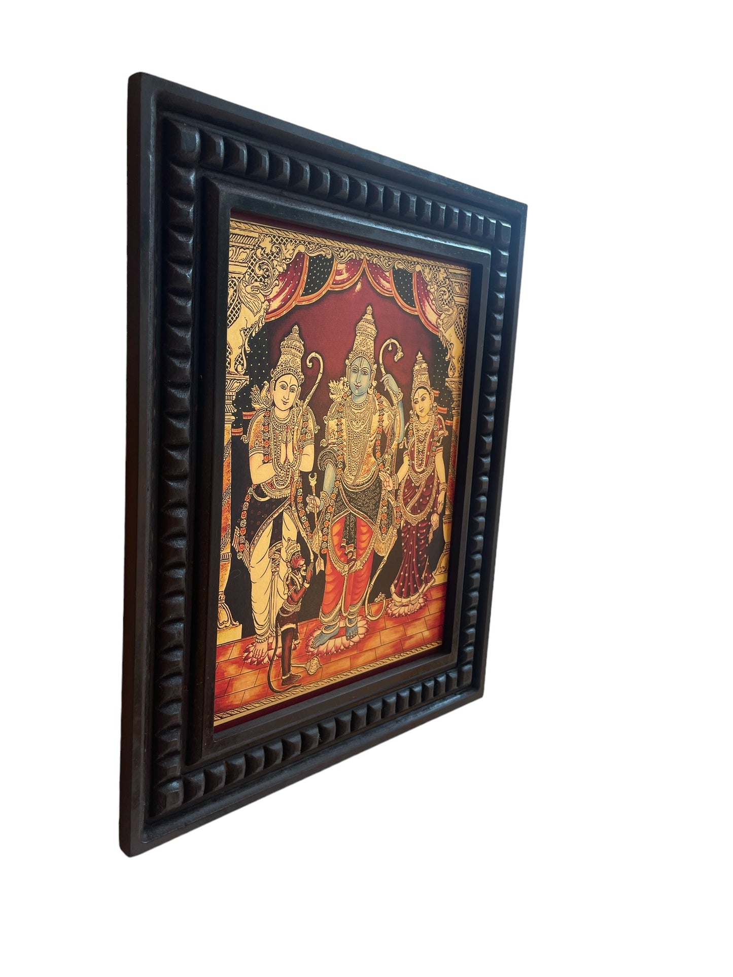 Gold Leafed Art Shri kodandarama Swami With Wooden Frame