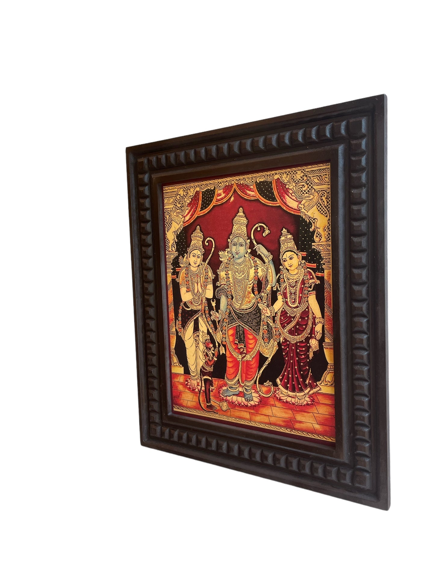 Gold Leafed Art Shri kodandarama Swami With Wooden Frame