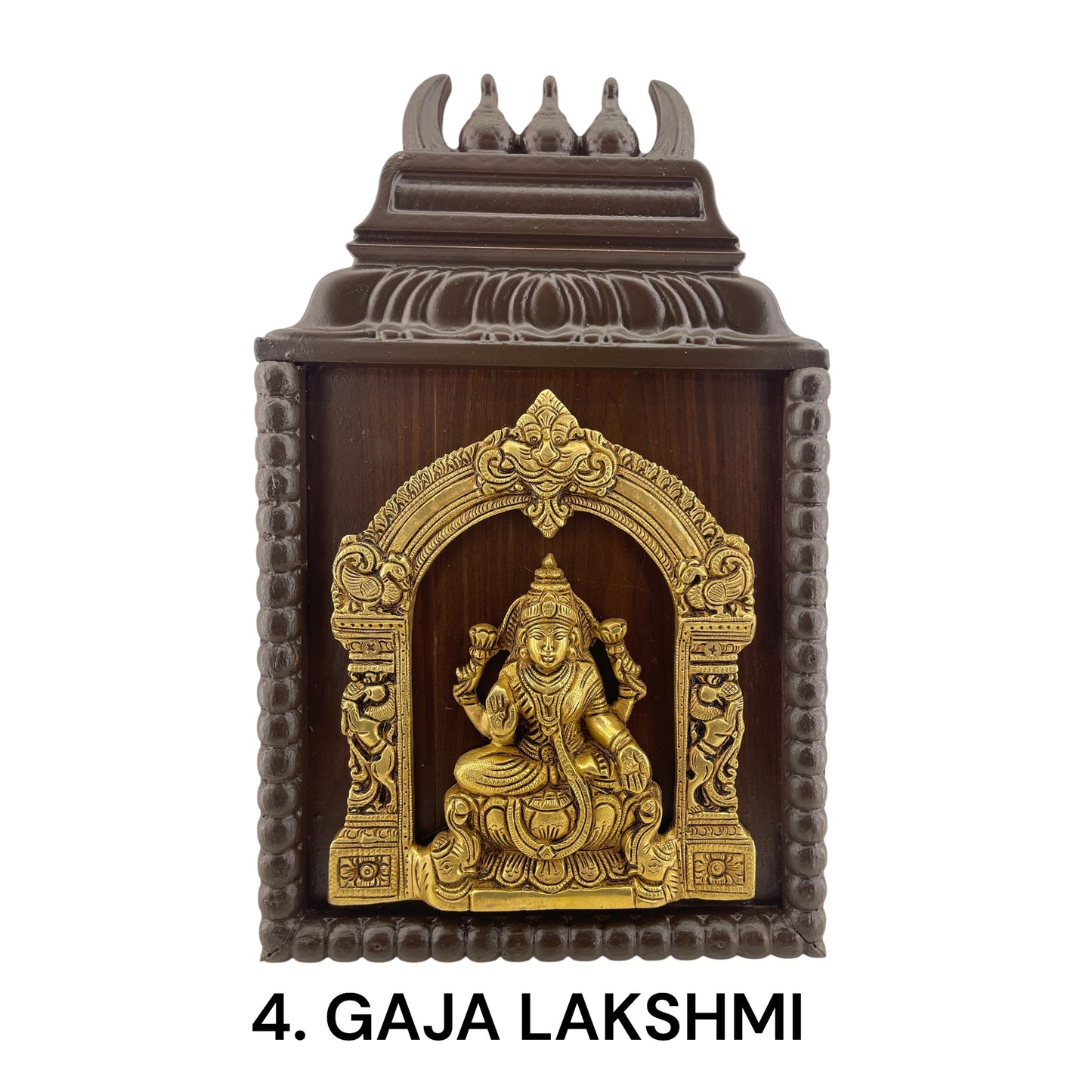 Astalakshmi Brass wall frame in Wooden Frame.