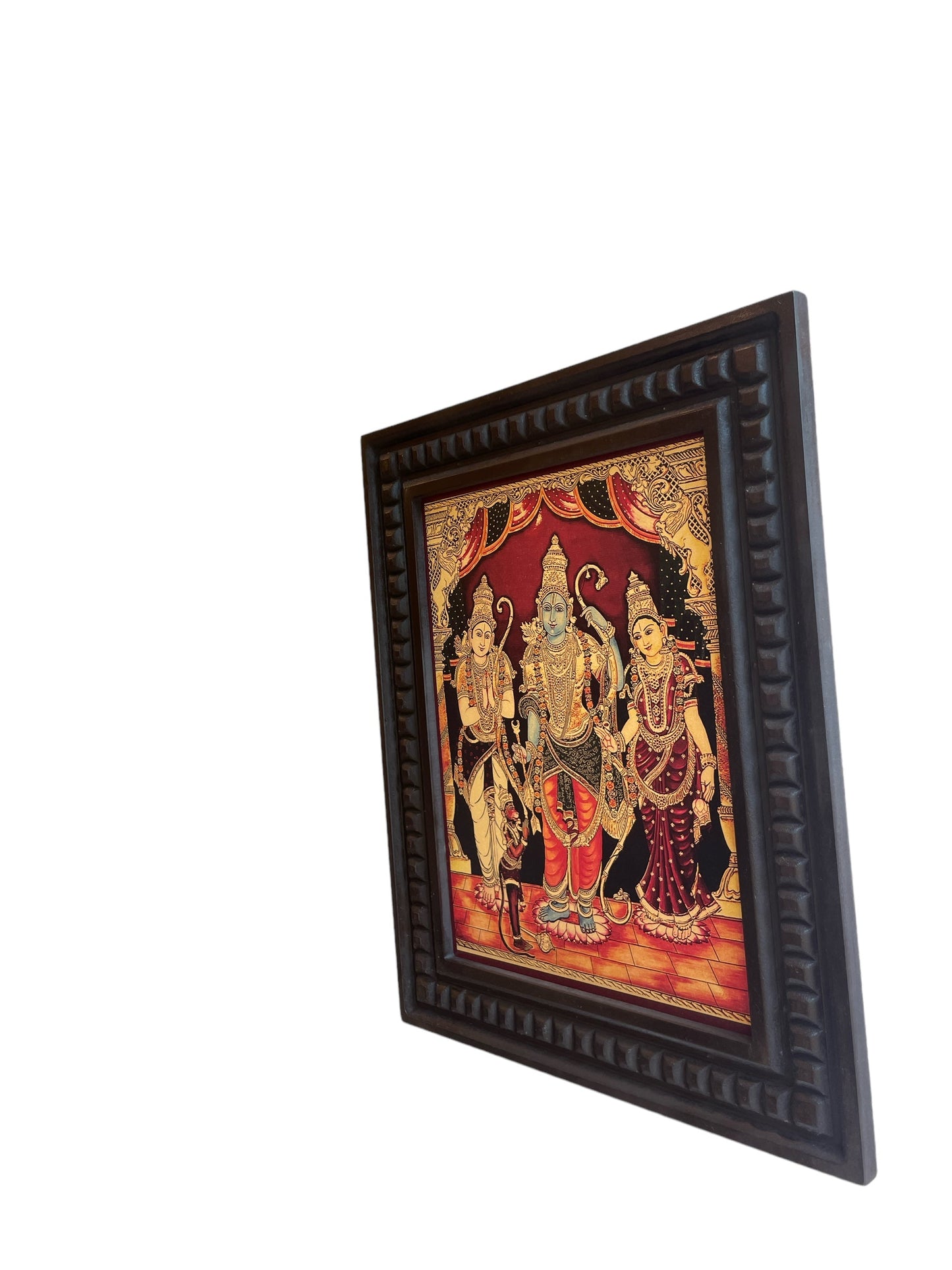 Gold Leafed Art Shri kodandarama Swami With Wooden Frame