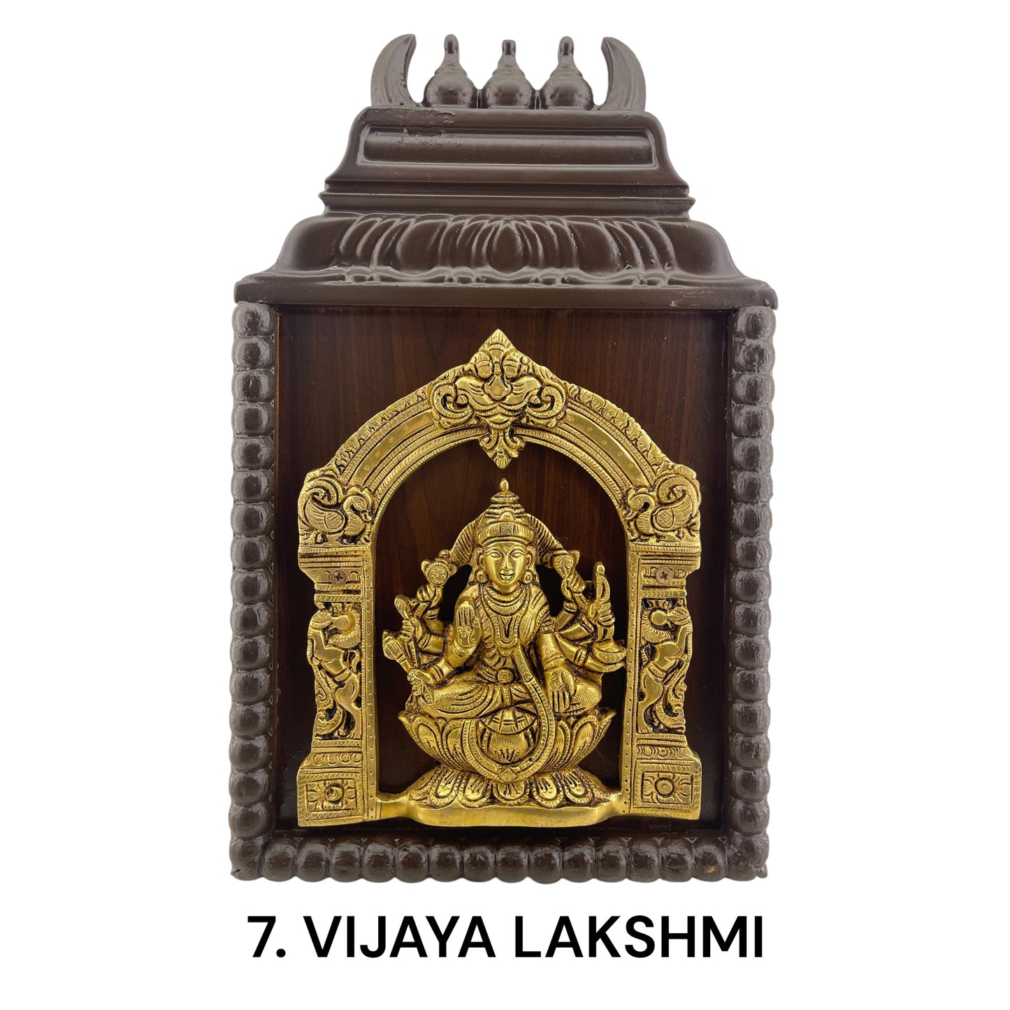 Astalakshmi Brass wall frame in Wooden Frame.