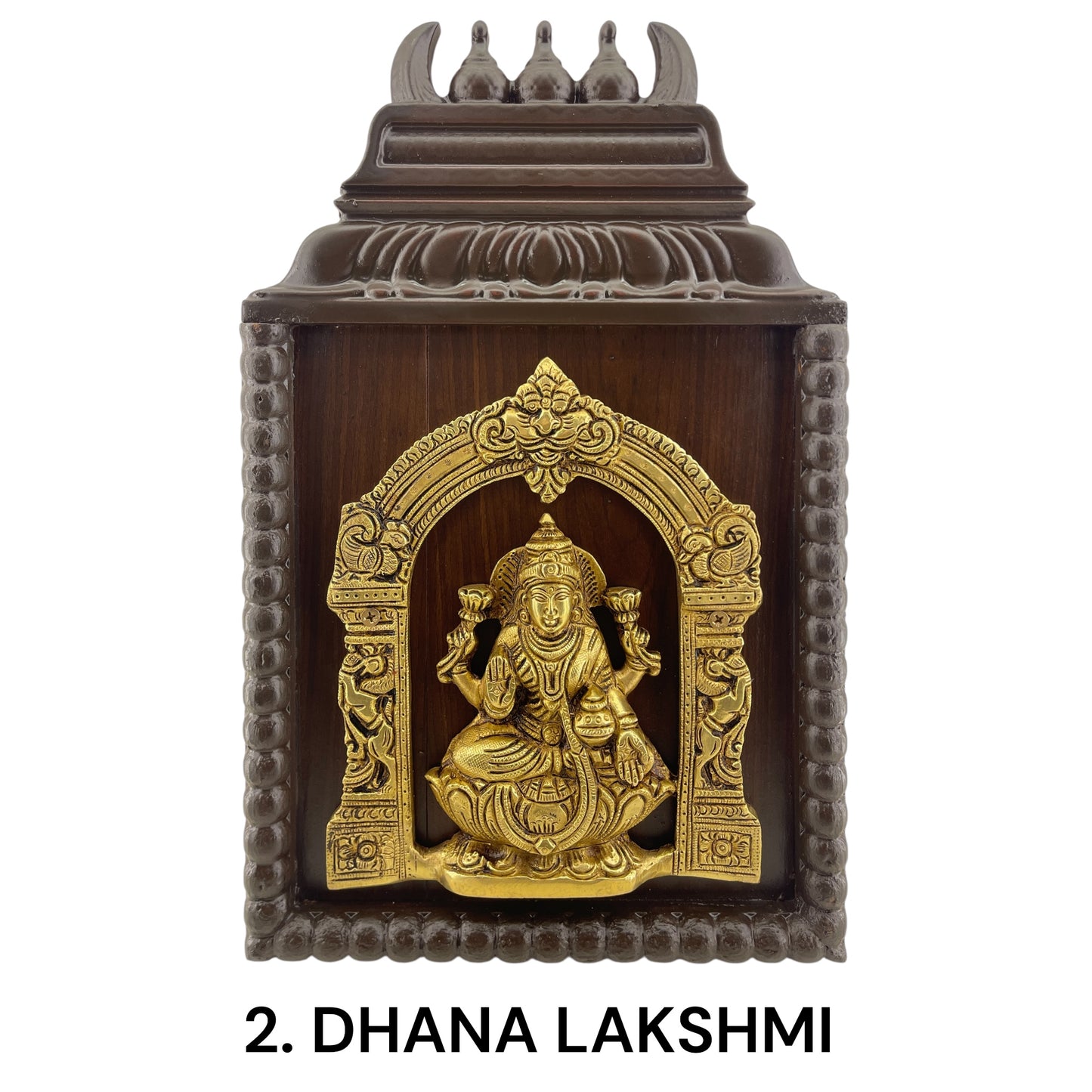 Astalakshmi Brass wall frame in Wooden Frame.