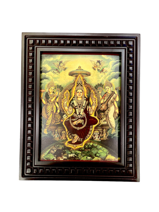 Tripura Sundari Gold Leafed Art With Wooden Frame
