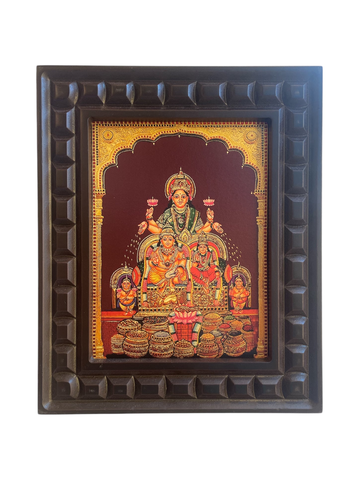 Kubera Gold Leafed Art With Wooden Frame