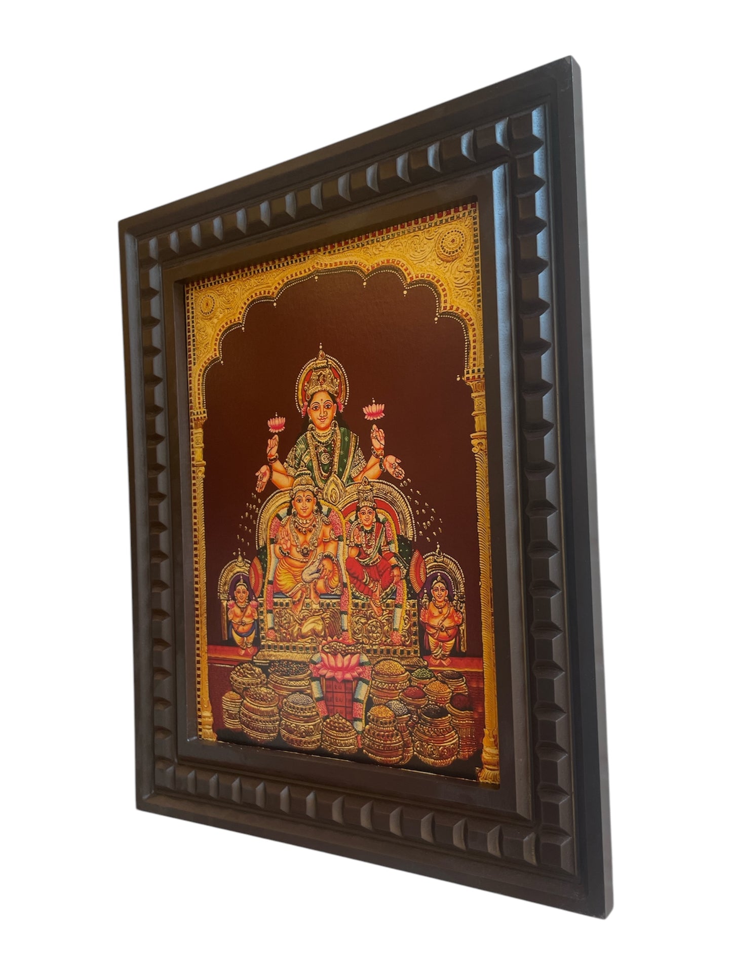 Kubera Gold Leafed Art With Wooden Frame