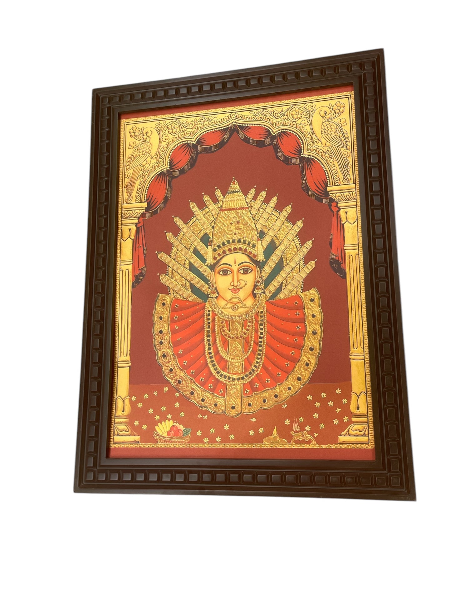 Yellamma Gold foiled art with wooden frame