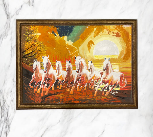 7 Running horses original hand painting