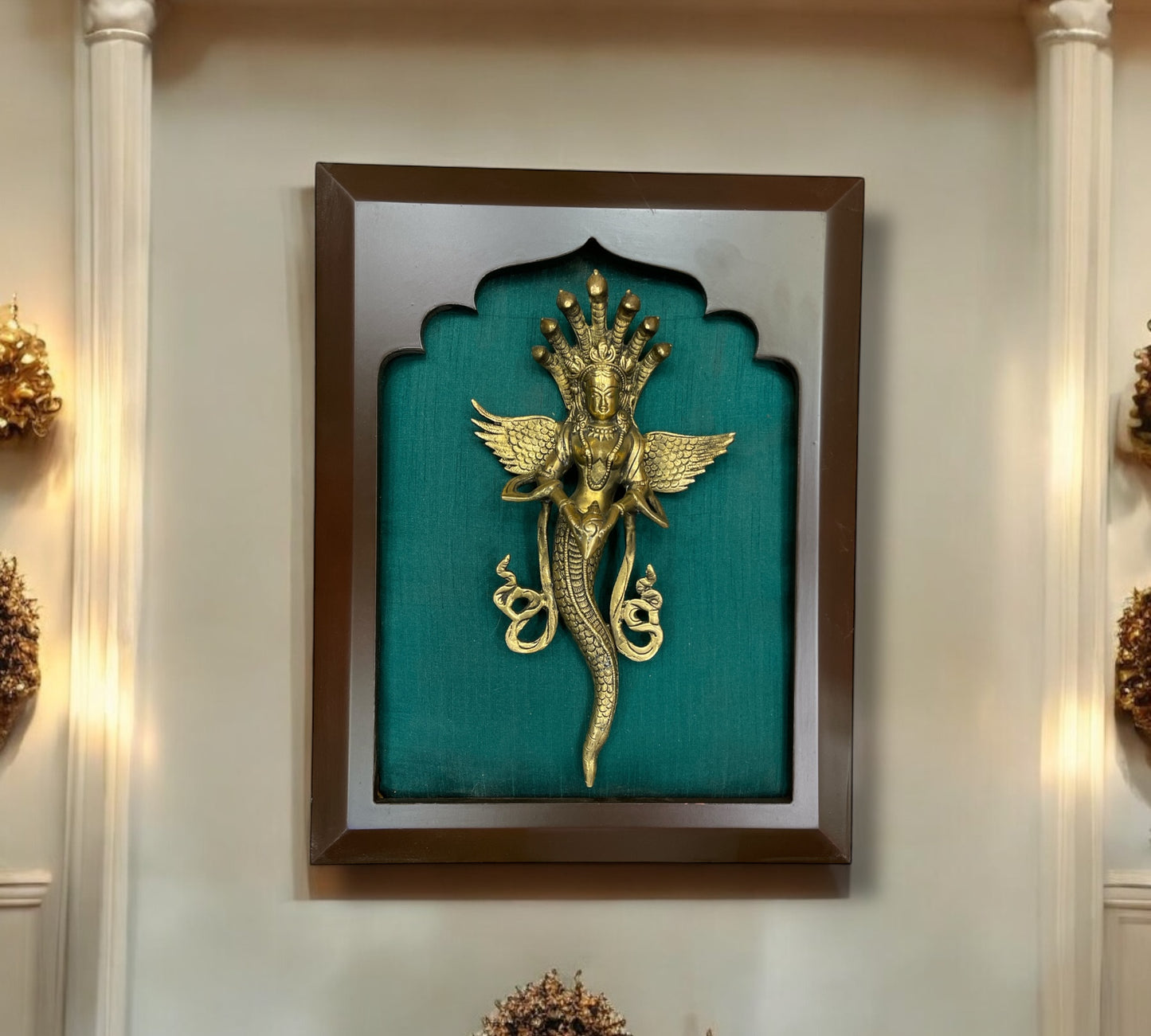 Brass Naga Kanya with Rama Green