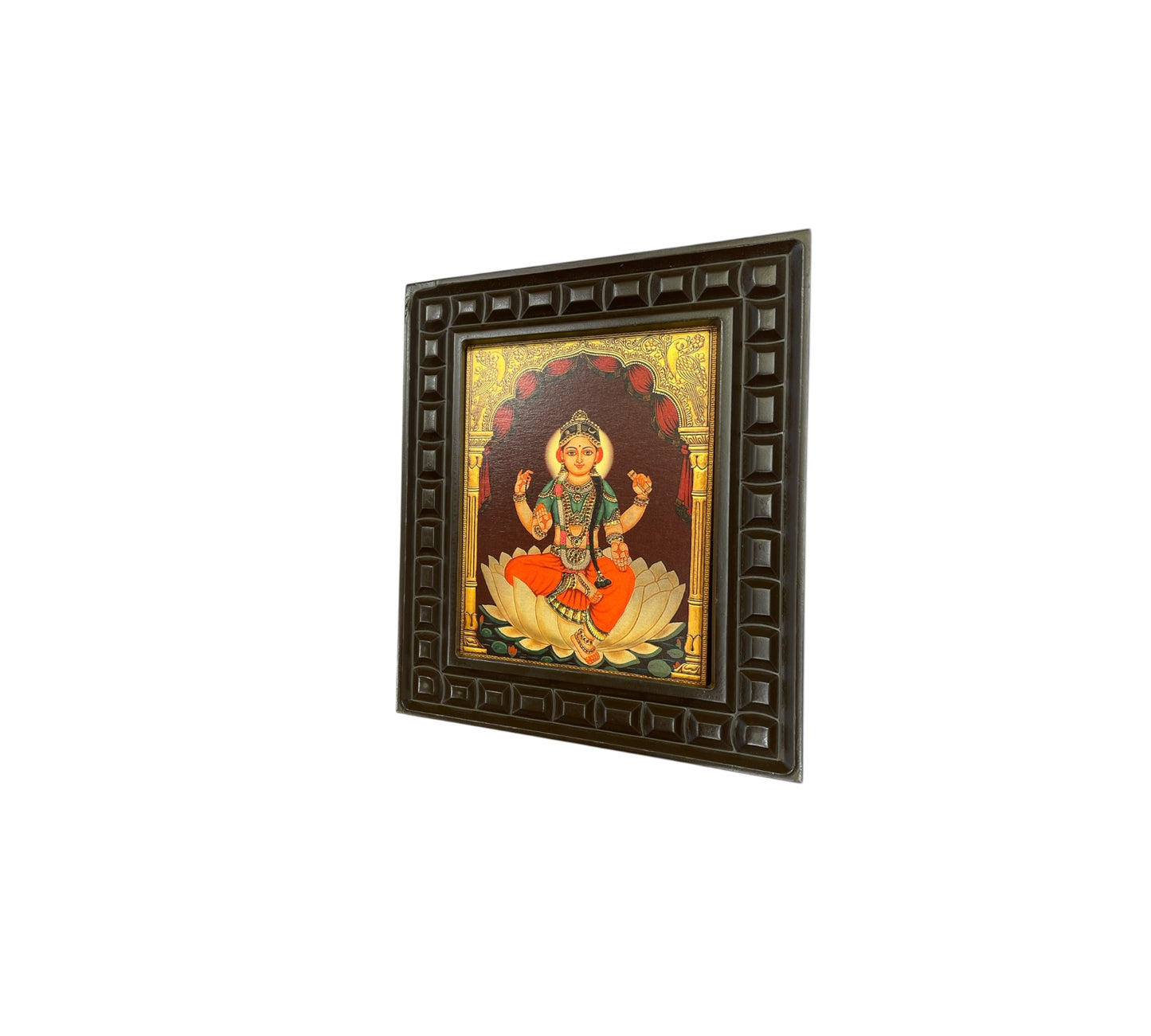 Bala Tripura Sundari Gold leafed art in wooden frame