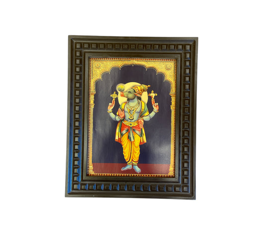 Bhoo Varaha Swamy - 2 Gold leafed art in Wooden frame