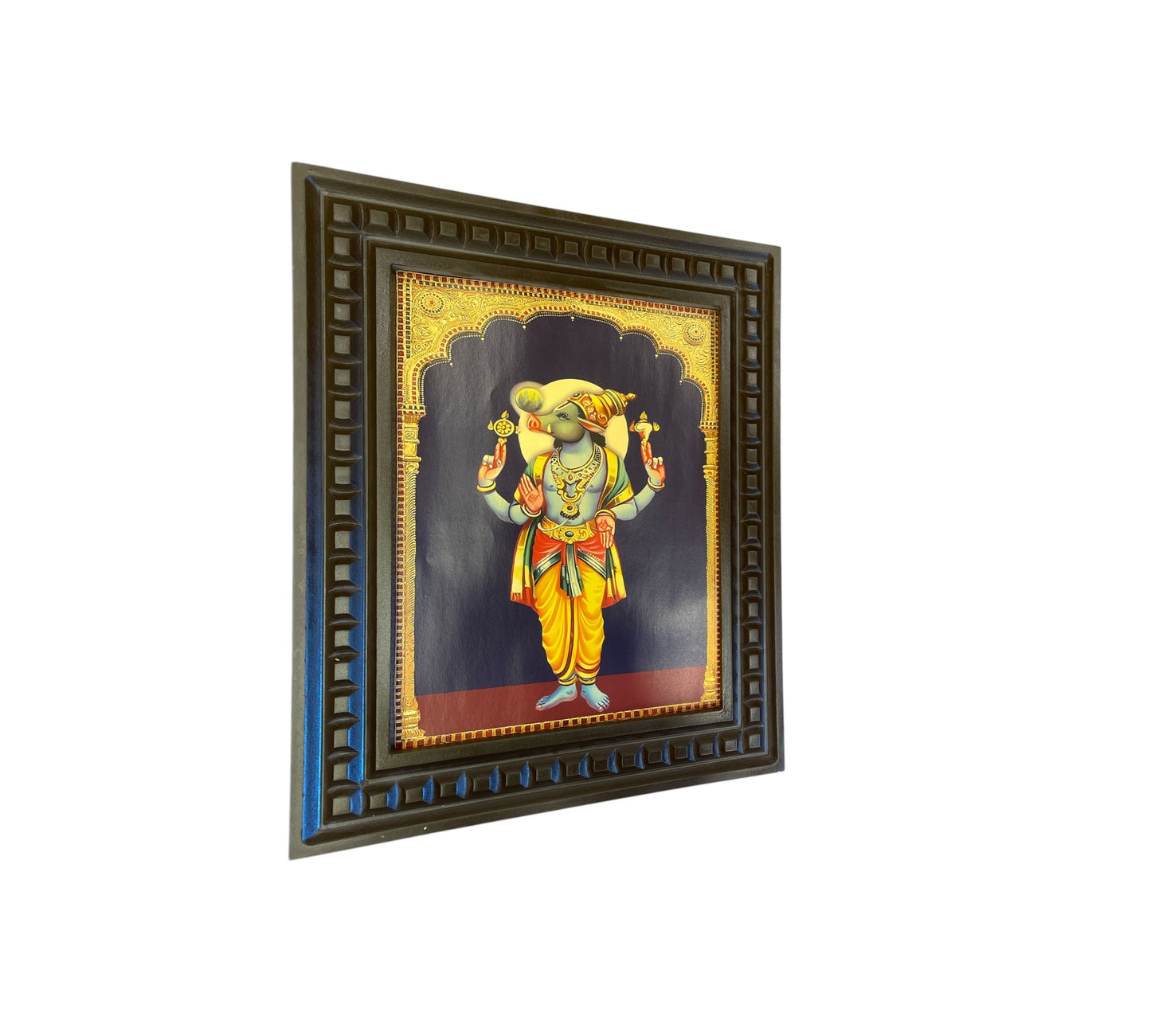 Bhoo Varaha Swamy - 2 Gold leafed art in Wooden frame
