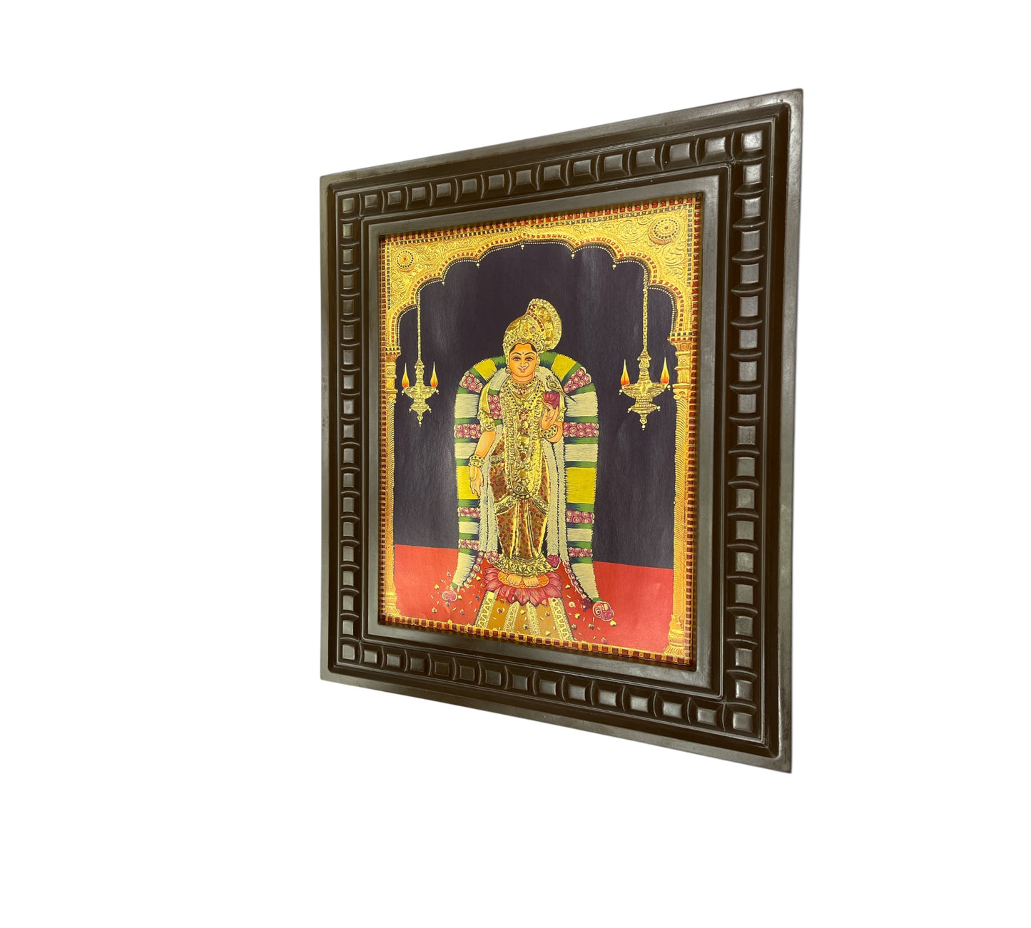 Andal Amma - 2 Gold Foiled art within wooden frame