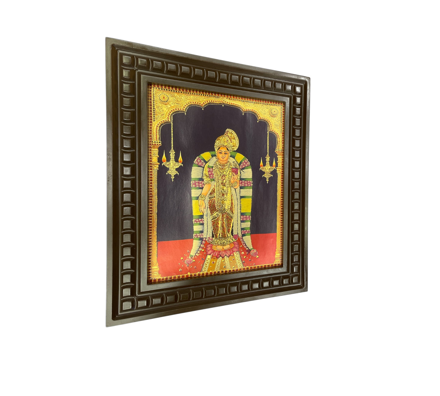 Andal Amma - 2 Gold Foiled art within wooden frame