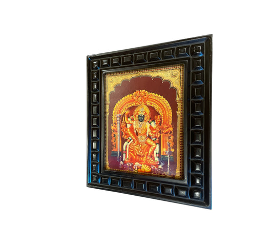 Sri Kannathal Amman Gold foiled artwork in wooden frame