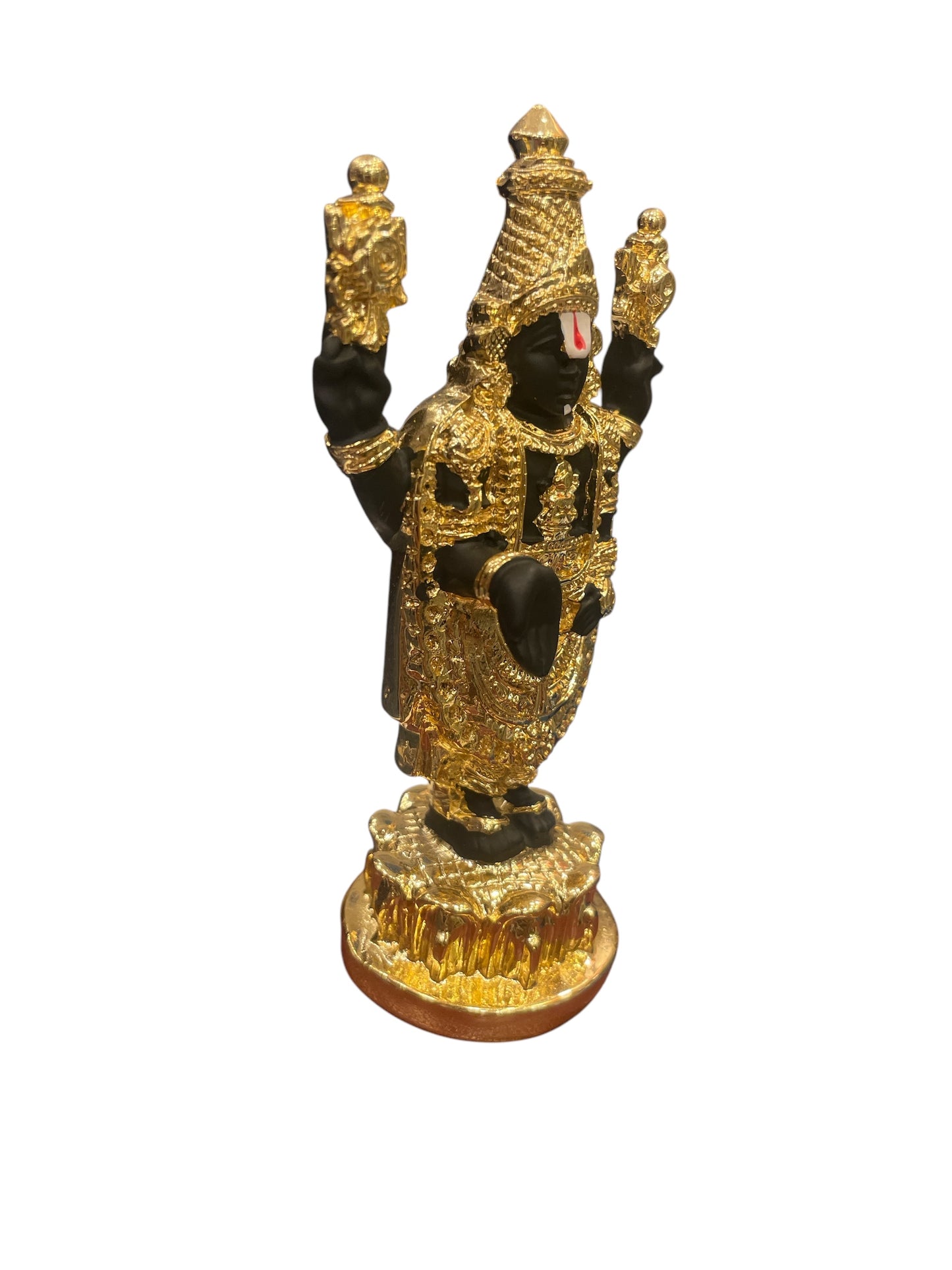 Tirupati Balaji Statue in Black and Gold