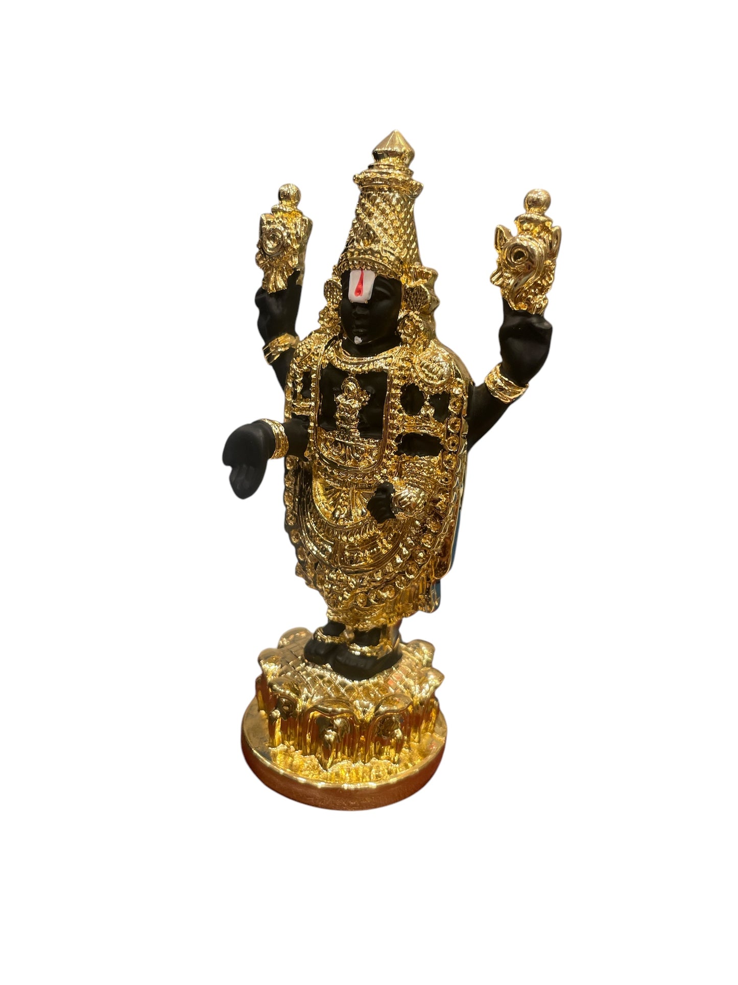 Tirupati Balaji Statue in Black and Gold