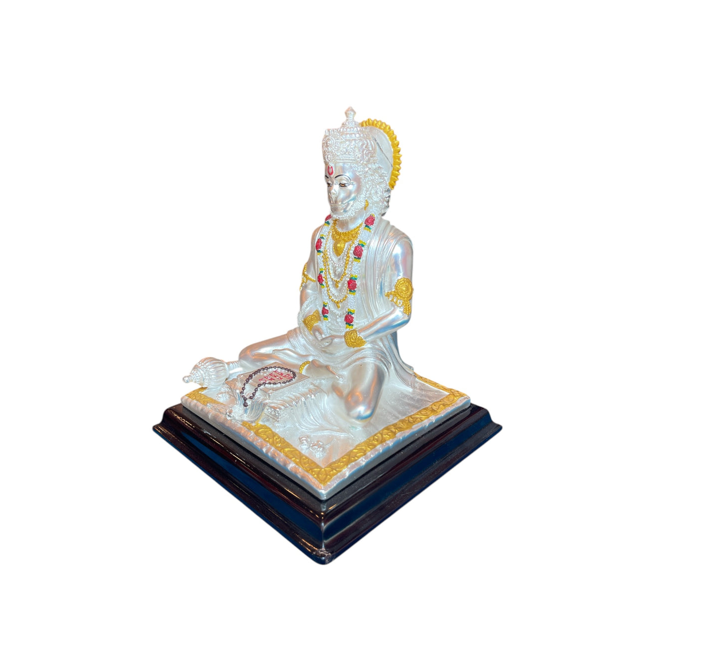 Meditating Hanuman Idol in 92.5 Sterling Silver