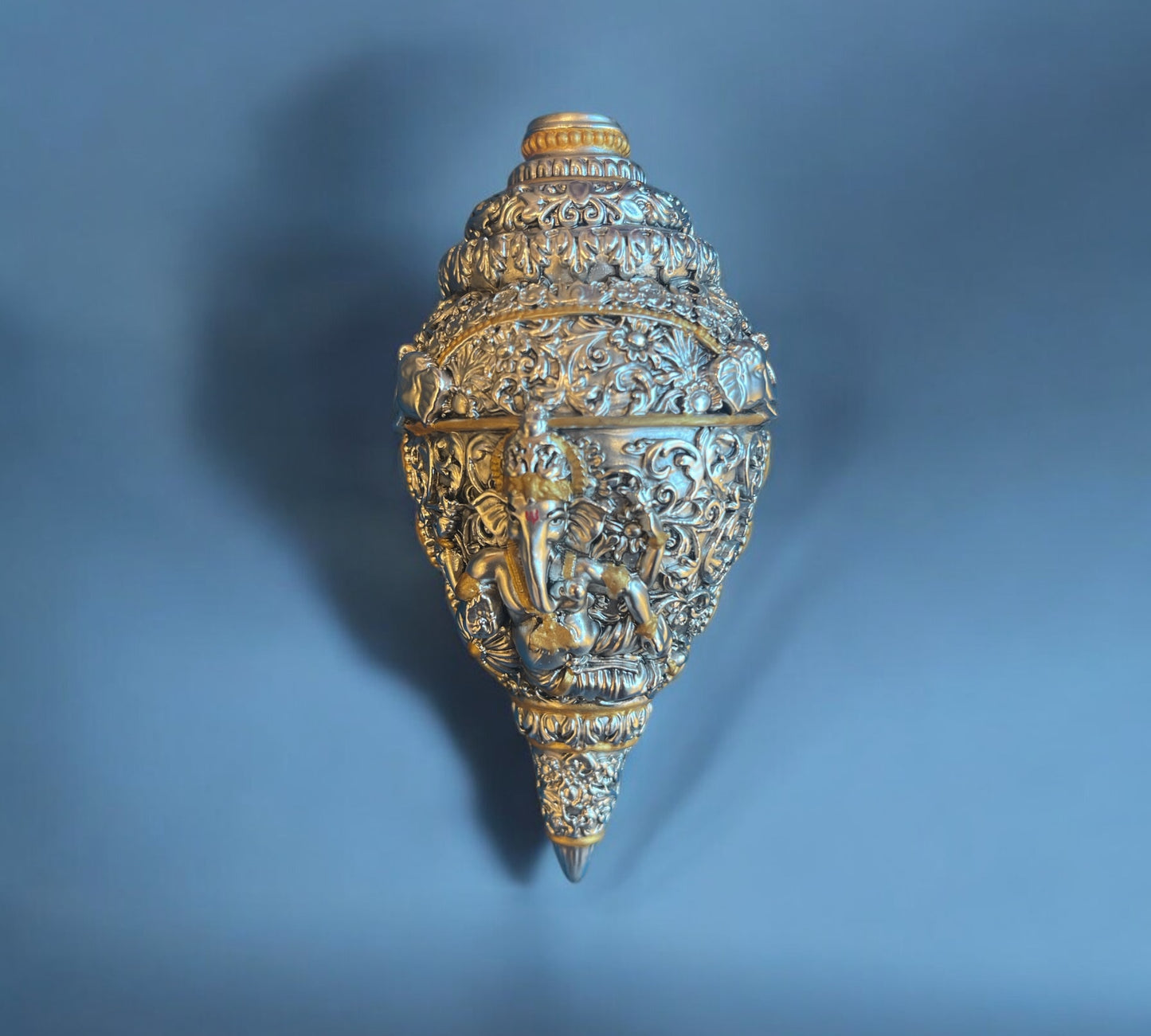 Ganesha conch gold & sterling silver with free Base