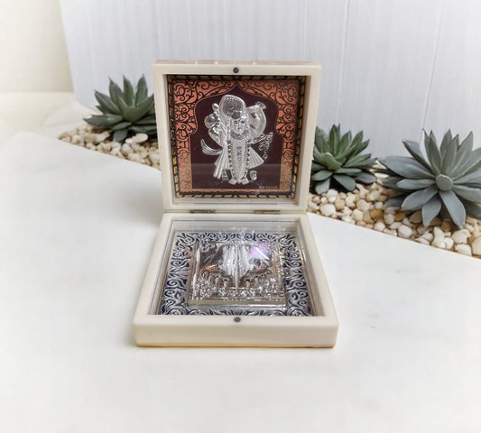 Sreenathji with Padukas in silver 3d Foil Gift Box