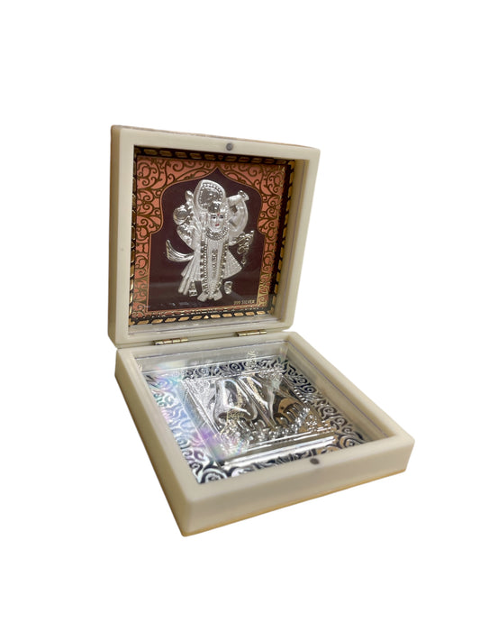 Sreenathji with Padukas in silver 3d Foil Gift Box
