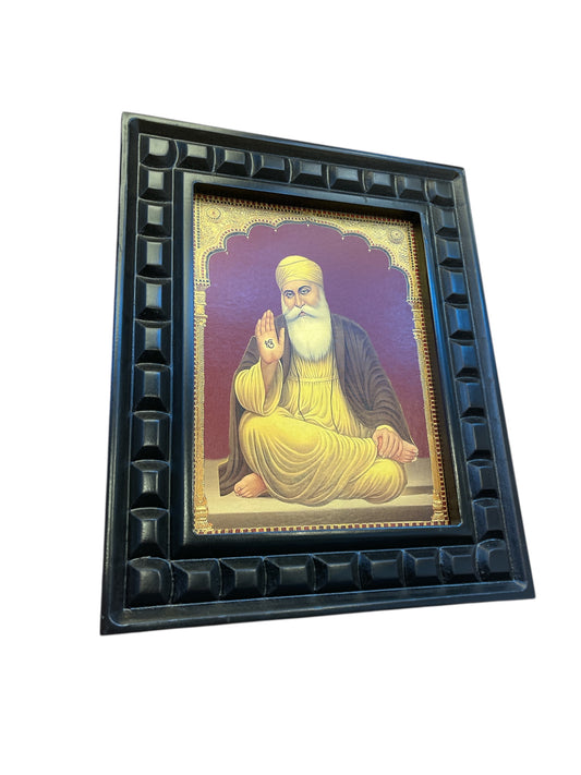 Guru nanak - 2 gold foiled artwork in wooden frame