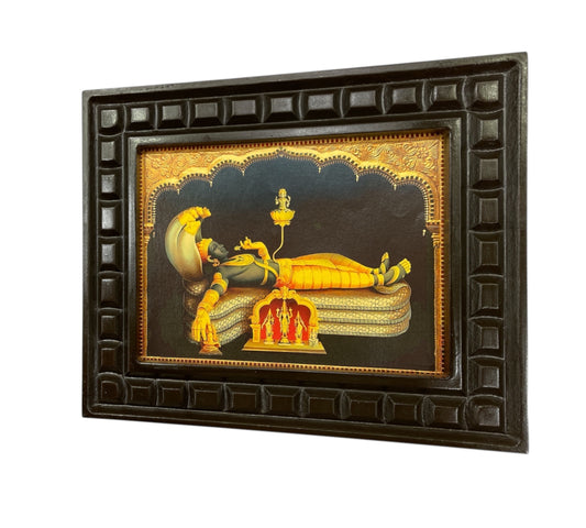 Ananthasayana - 2 Gold leafed artwork in wooden frame