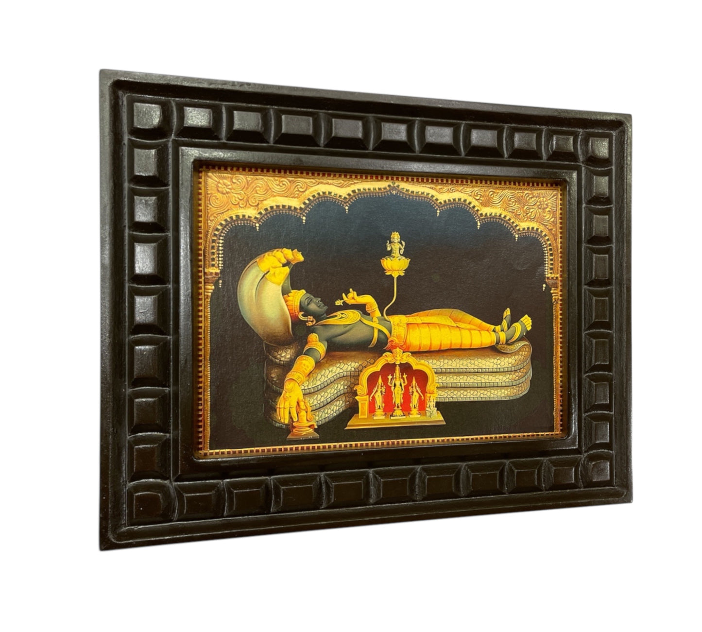 Ananthasayana - 2 Gold leafed artwork in wooden frame