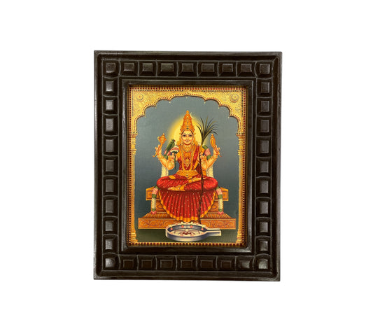 Meenakshi-amma Gold leafed artwork in wooden frame