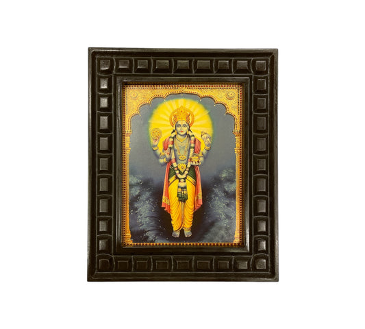 Dhanvantri -2 gold leafed artwork in wooden frame.