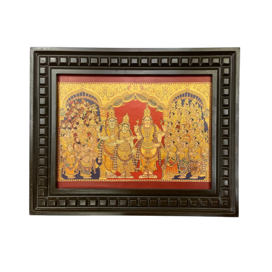 Girija Kalyanam Gold Leafed Art With Wooden Frame